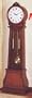 Round Top Rich Brown Grandfather Clock Wood Curio Chime