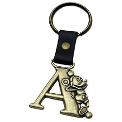 Mickey Mouse Letter A Brass Key Chain