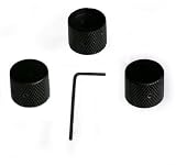 Silverhilll Milled Aluminum Guitar Knob, pack of 3, BLACK ANODIZED