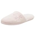 Dearfoams Women's Dearfoam Women'S Microfiber Embroidered Terry Scuff Scuff