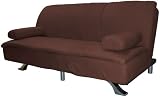 Epic Furnishings Majestic Micro Suede Click Clack Convertible Pillow Top Futon Sofa Sleeper Bed, Chocolate Brown