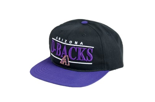 MLB Men's Arizona Diamondbacks Nineties Snapback Cap (Black/Purple, Adjustable)