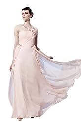 A-line Beaded Goddess Chiffon Cocktail Floor Length Cap Sleeves Sleeveless Homecoming Dress/Pageant Dress/Prom Dress/Party Dress/Wedding Dress 