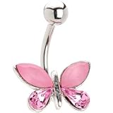 Rose Butterfly Dazzle Belly Ring