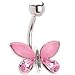 Rose Butterfly Dazzle Belly Ring