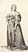 2.75 inch x 2 inch (7.5 x 5cm) Acrylic Fridge Magnet Wenceslaus Hollar - Lady with pearl bracelets