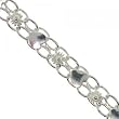Sterling Silver Flower Heart Tag Anklet 10 Inch