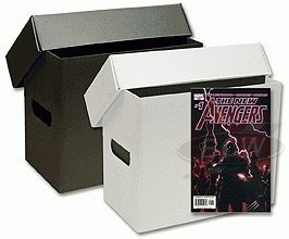 10 Short Plastic Comic Book Storage Boxes - Black