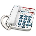 GE 29568GE1 Dect 6.0 Corded Big Button Phone for Mild Hearing Loss (White)