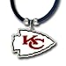 Kansas City Chiefs Logo Pendant w/Rubber Cord - NFL Football Fan Shop Sports Team Merchandise