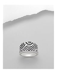 Black Colored Enamel Ring In 92.5 Sterling Silver