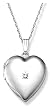 14k White Gold Heart Locket Necklace with Diamond-Accent, 18"