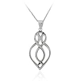 Sterling Silver Celtic Inspired Pendant with Rolo Chain, 18"
