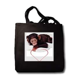 Valentines Day - Valentines Monkey - Tote Bags