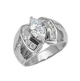 Sterling Silver Engagement Ring with Clear CZ - Size: 6-9