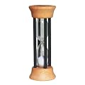 Sanduhr, Zahnputzuhr aus Holz und Glas