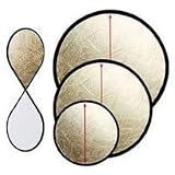 JTL 36 Round Foldable Portable Light Reflector, Gold & White