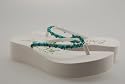 Blowfish Highness White Turquoise Flip Flop Shoes