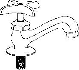 Tools & Hardware : Central Brass 0239-AC Basin Faucet - Cold With Aerator, Chrome