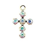 Tiny Swarovski CLEAR AB Cystal Cross; 12x9 mm