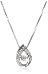 Sterling Silver Dancing Diamond Pendant Necklace (1/10cttw, I-J Color, I2-I3 Clarity), 18