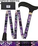 Mini-Pretty Purple Folding Aluminum Walking Cane with Engraved Collar