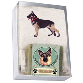 Single Gift Box with German Shepherd Soap and Towel