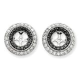14k White Gold Black & White Diamond Earring Jacket