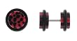 Fake Acrylic Plugs - Black Spots on Pink - 16g Wire - 8mm/0g - Sold as a Pair