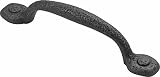 Hickory Hardware P3000-BI 96mm Refined Rustic Pull, Black Iron