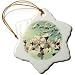 Zen Flowering Tree- Cherry Blossoms- Flowers- Photography - 3 Inch Snowflake Porcelain Ornament