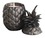 Zodax Small Ceramic Pineapple Lidded Jar with Pineapple-Scented Candle, Antique Bronze
