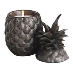 Zodax Small Ceramic Pineapple Lidded Jar with Pineapple-Scented Candle, Antique Bronze by Zodax