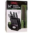 Ginsu 14-Piece Bakelite Knife Set with Block, Black