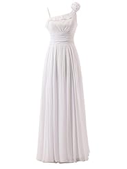 One Shoulder Chiffon Empire   Waistline Lace Floral Print Bridesmaid Dress/Prom Dress 