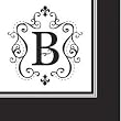 Monogram Black & White Cocktail Napkins - B Monogram Black & White Cocktail Napkins - B