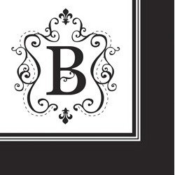 Monogram Cocktail Napkin - B