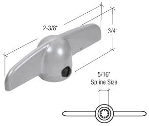 CRL Aluminum T-Crank Window Handle 5/16" Spline Size - Package