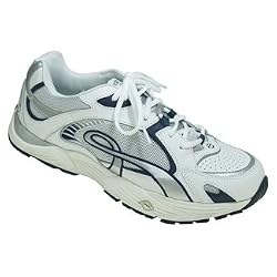 Earth Men's Ambition-K in White/Navy Leather