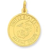 24k Gold-plated Sterling Silver St. Christopher Marine Corps Medal