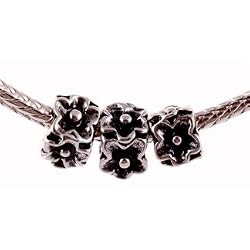 Antique Silver Plated Square with Flowers Spacer Bead Fits Pandora (3)