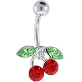 Ruby Red Cubic Zirconia CHERRY Belly Ring