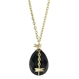 Privileged NYC Onyx Quartz Dragonfly Charm Cab