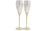 Personalized Silver and Gold Plated Wedding Toasting Flutes with Free Engraving and Shipping