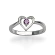Sterling Silver Amethyst Heart Ring