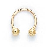 14K 10MM 16G Open Hoop/2 Balls ES-1227