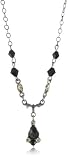 1928 Jewelry Vintage Black-Diamond Crystal Drop Necklace