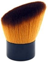 Promotion Item---EIEGANT BEAUTY Kabuki Face Brush, Angled Gold Nylon Hairs with Coffee Color Tips, Black Aluminum Ferrule, Can be used as Powder, Blush, Contour Brush...