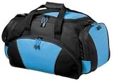 NEW Port & Company - Metro Duffel Black/LtBlue-OSFA