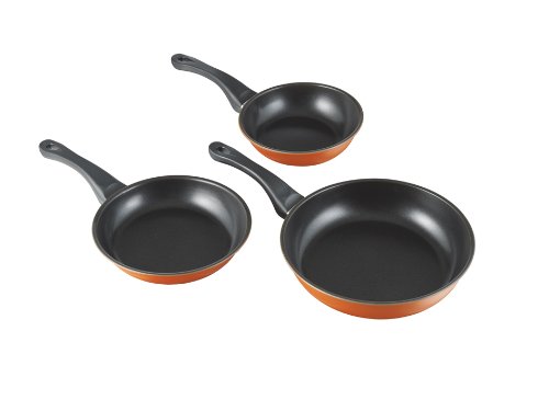 TV Das Original 3964 Brat Maxx Exklusiv Pfannen 3-teilig, Gr&ouml;&szlig;e 20 / 24 / 28 cm, orange Preisvergleich